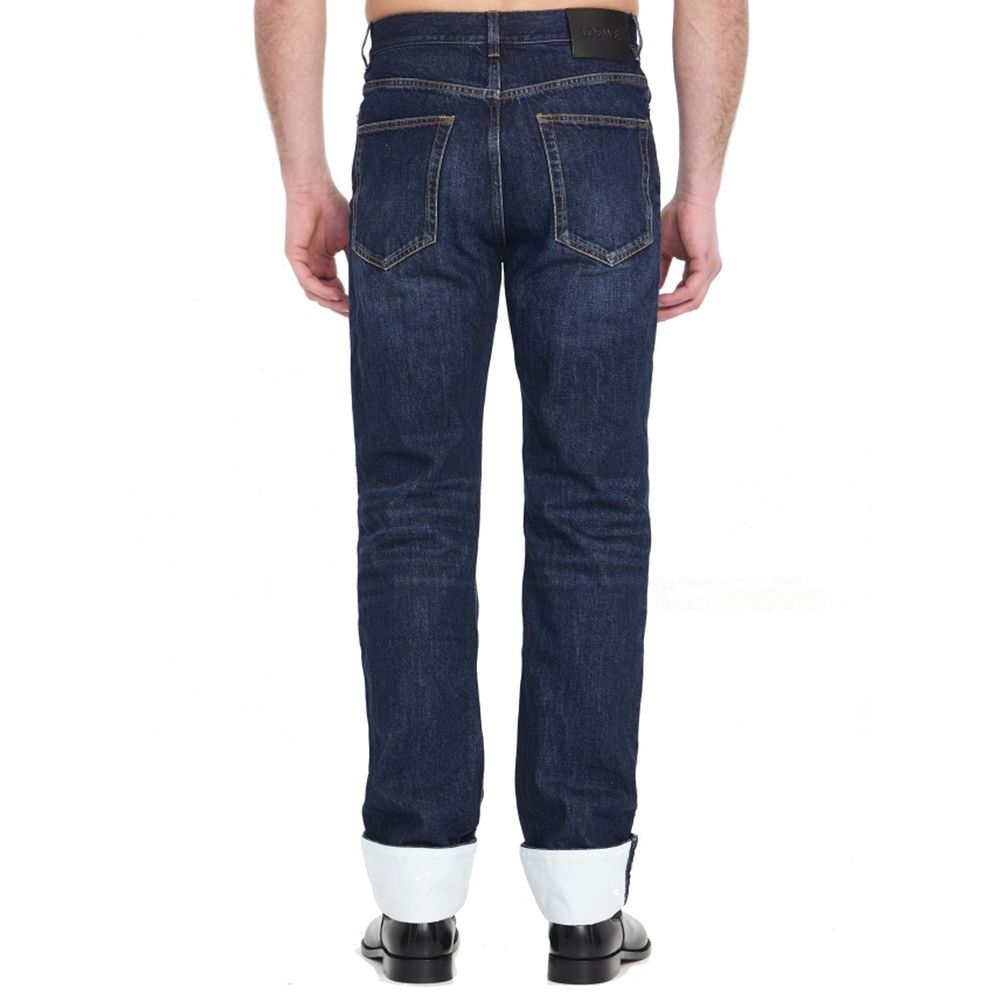 Loewe Blue Cotton Relaxed Fit Jeans
