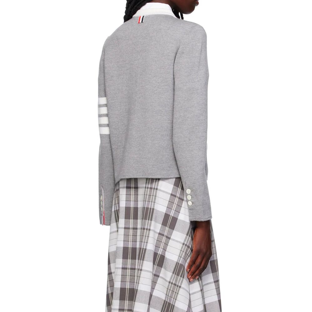 Thom Browne Gray Wool Cardigan