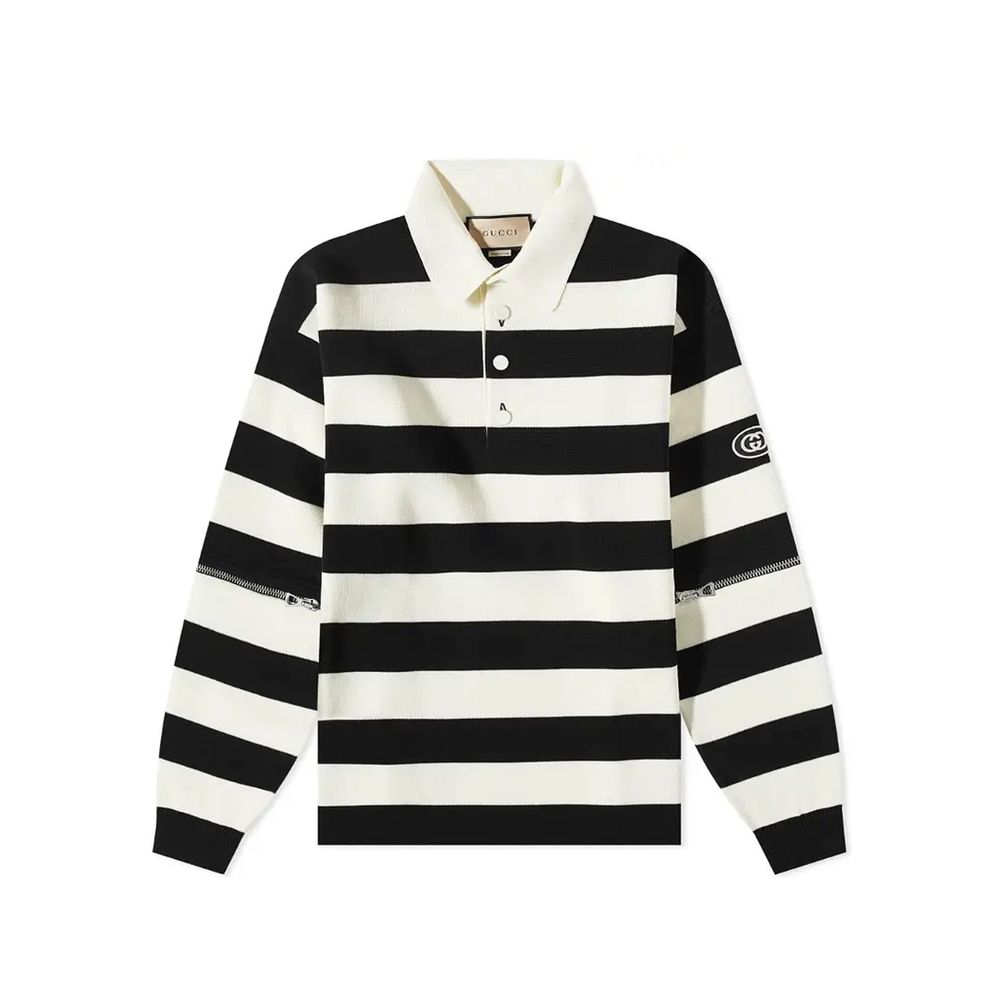 Gucci White Cotton Polo Shirt