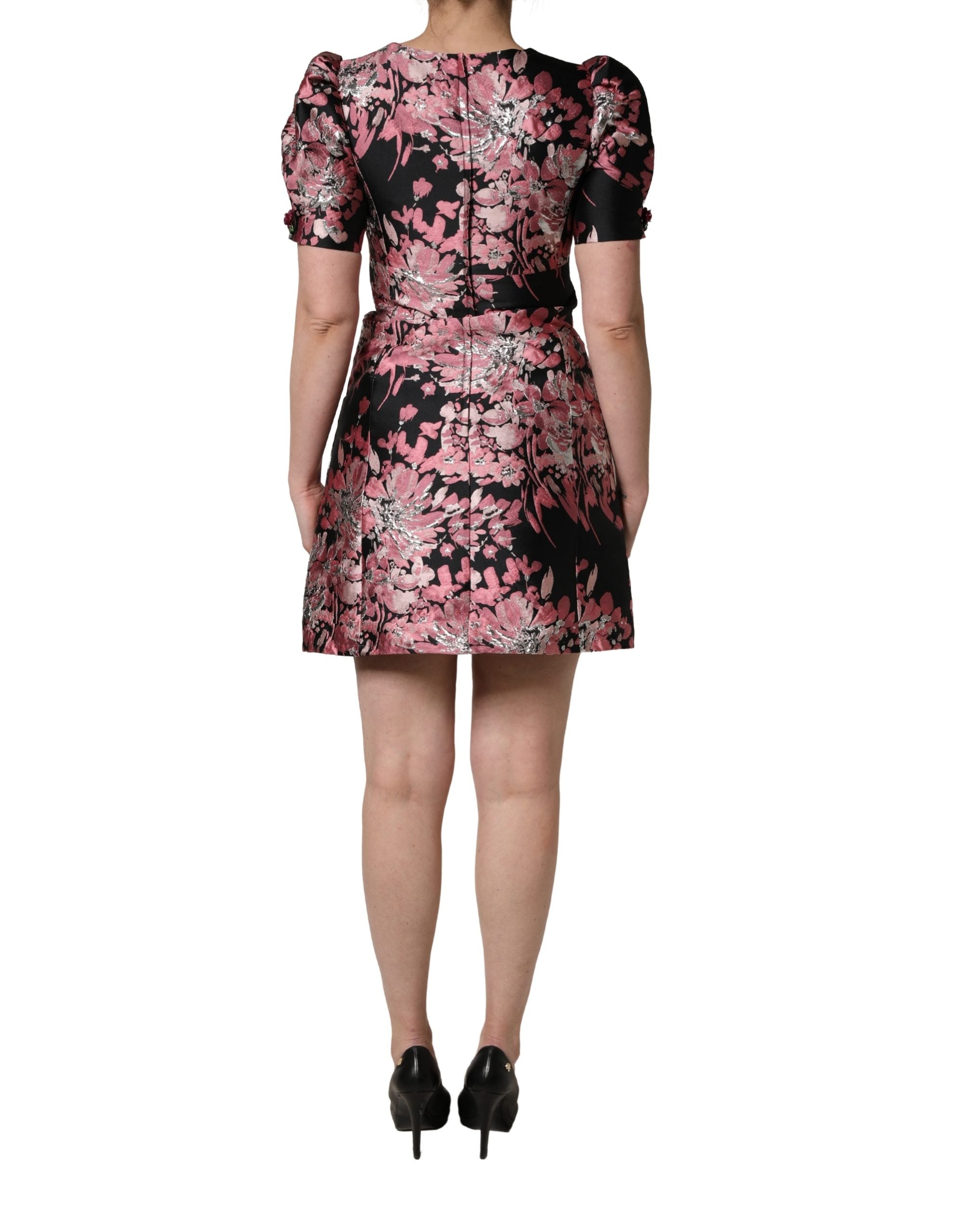 Dolce & Gabbana Multicolor Floral Brocade A-line Mini Dress