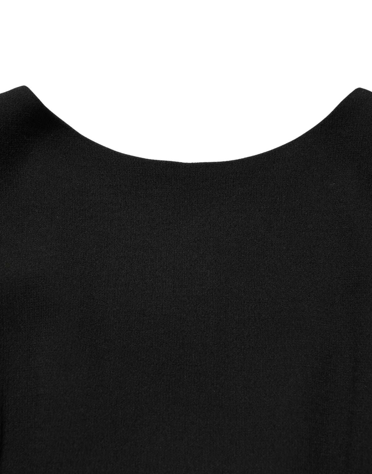 Dolce & Gabbana Zwarte Wollen Crêpe Midi Jurk Met Lange Mouwen