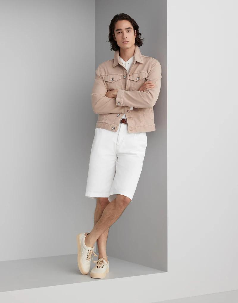 Brunello Cucinelli Beige Cotton Denim Jacket