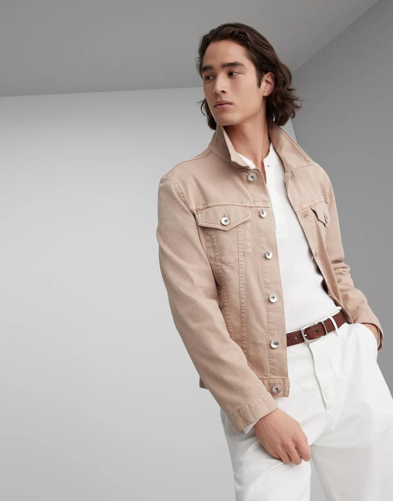 Brunello Cucinelli Beige Cotton Denim Jacket