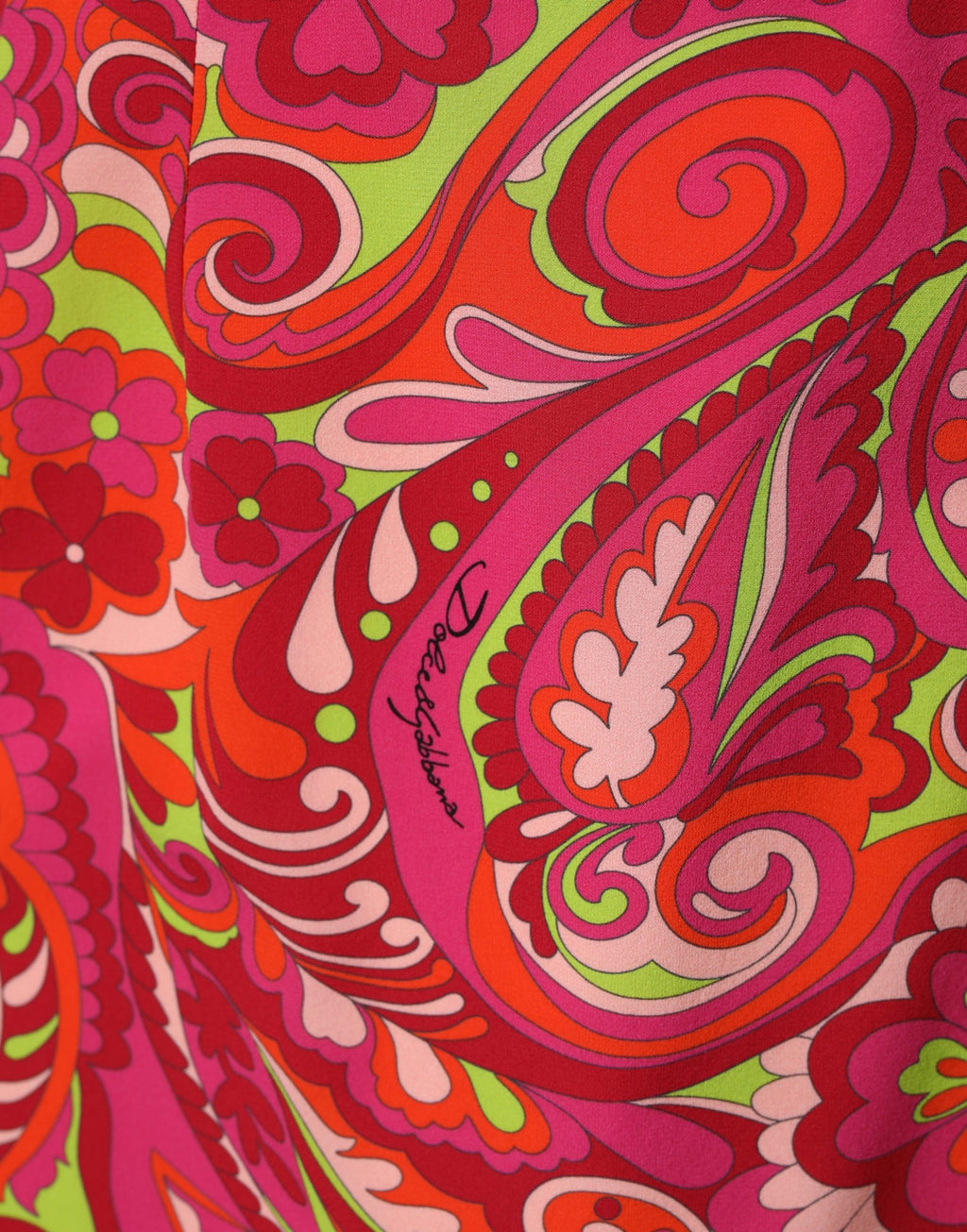 Dolce & Gabbana rotes bedrucktes Etui-Midi-Kleid mit Paisley-Blumenmuster