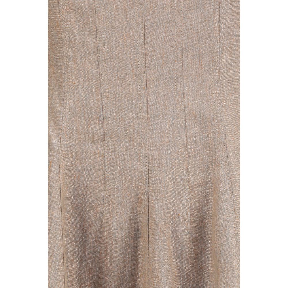 Brunello Cucinelli Beige Linen Casual Dress