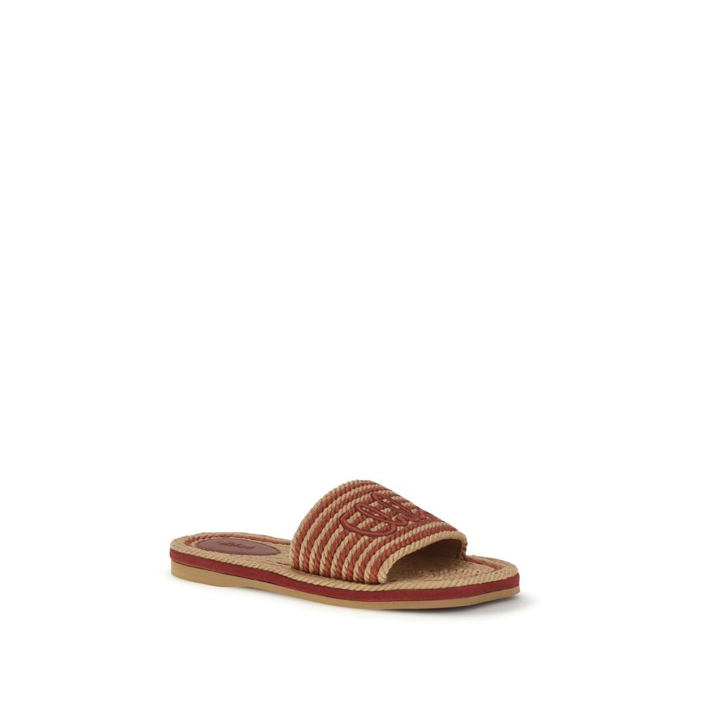 Chloé Brown Lamb Ovis Aries Aries Flat Sandals