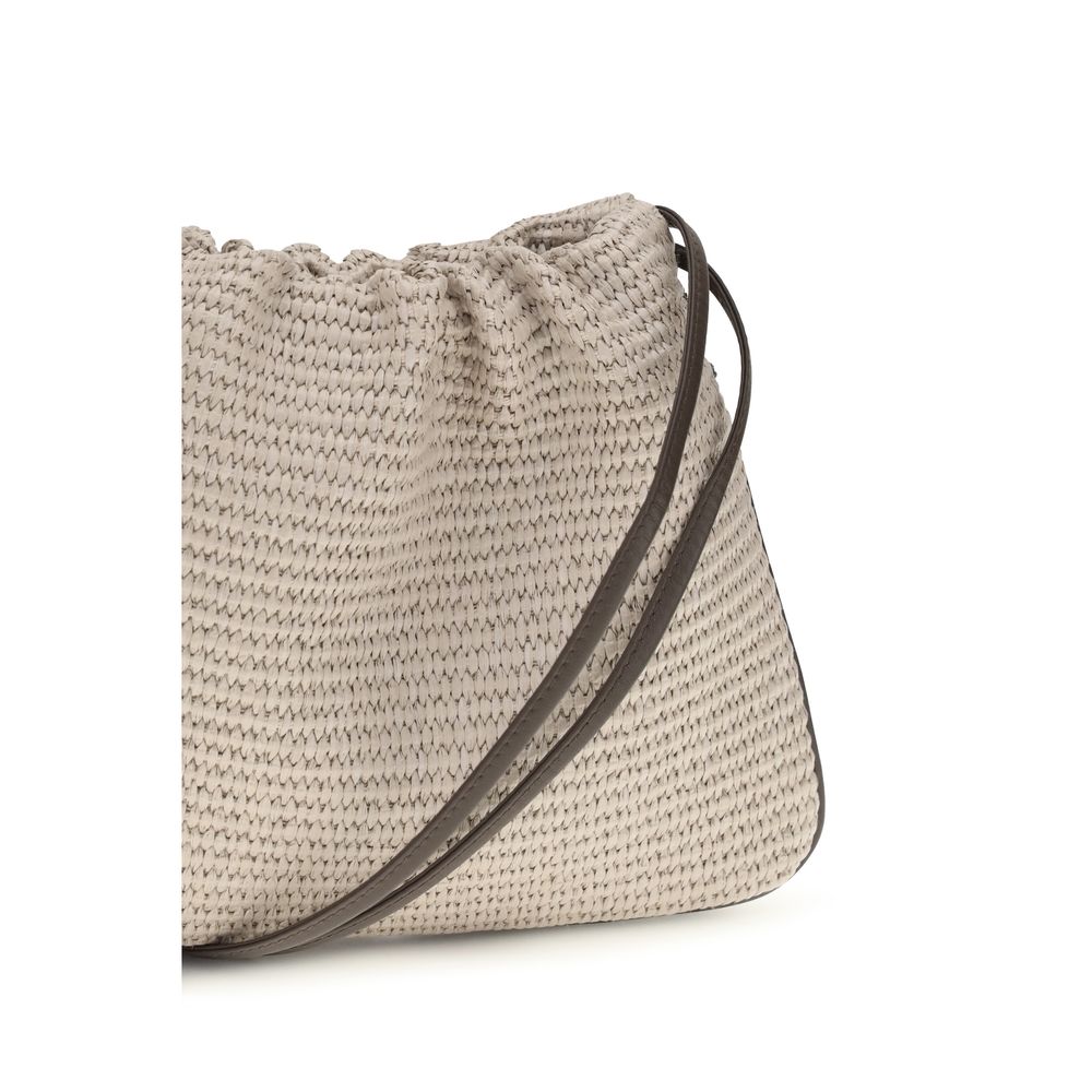 Brunello Cucinelli Beige Cotton Shoulder Bag