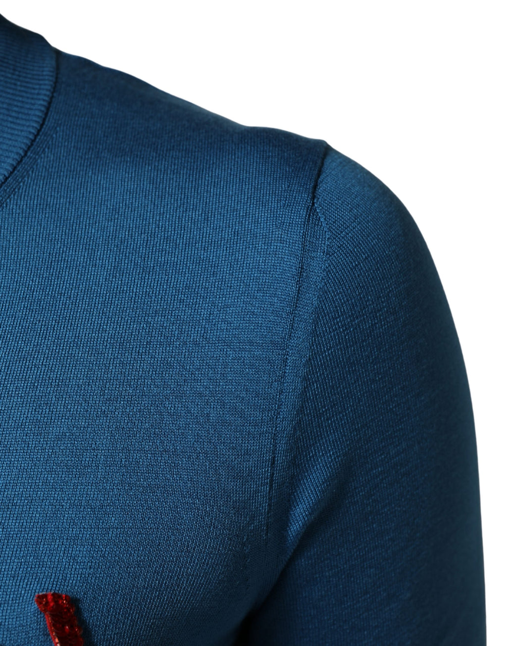 Dolce & Gabbana Blauer Seidener Pailletten-Rundhalspullover