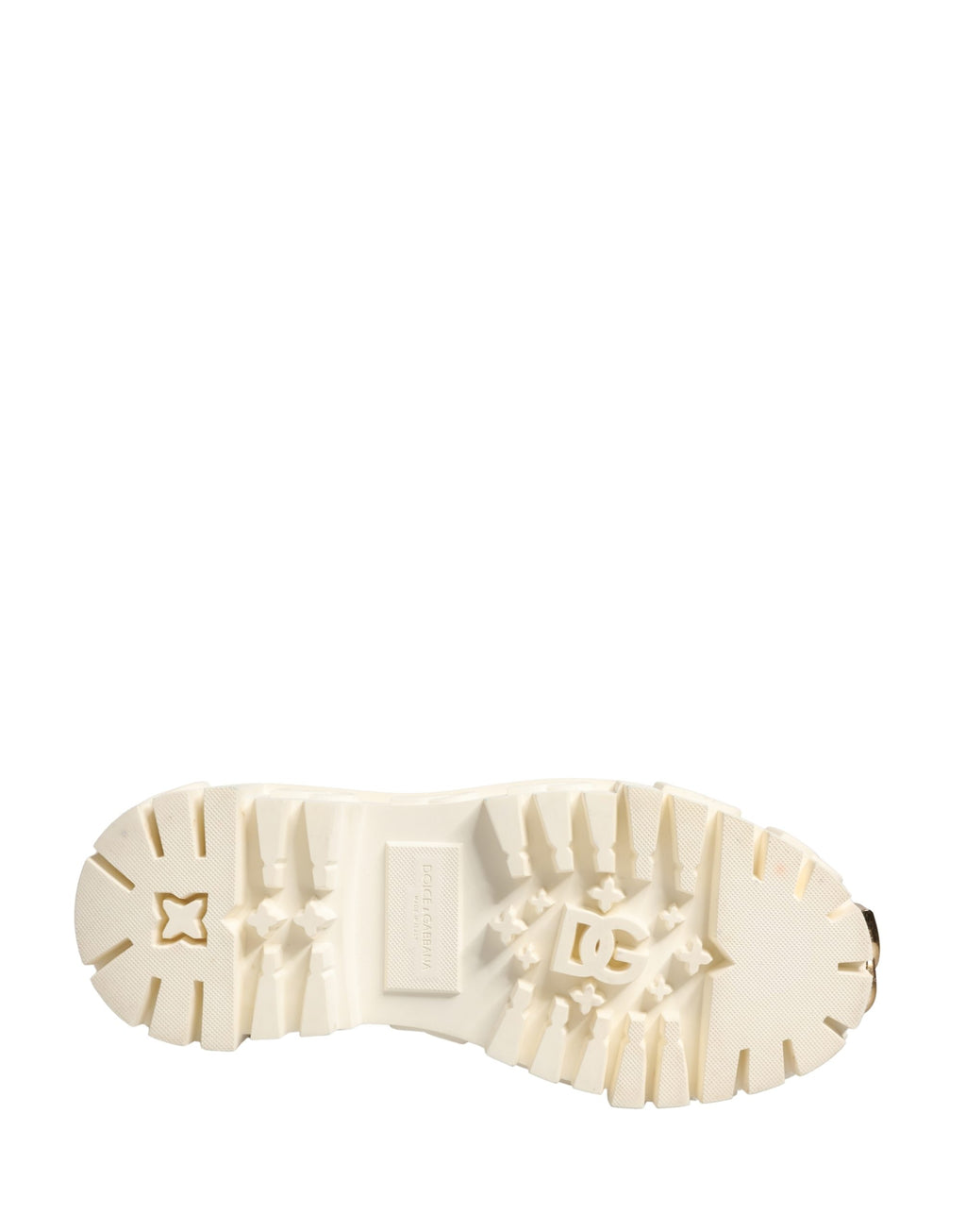 Dolce & Gabbana White Leather Rubber Logo Ankle Boots Shoes