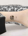 Dolce & Gabbana Silberne Pailletten-Stiefeletten Stretch-Schuhe