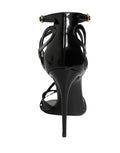 Dolce & Gabbana Schwarze Leder-Sandalen mit Stilettoabsatz