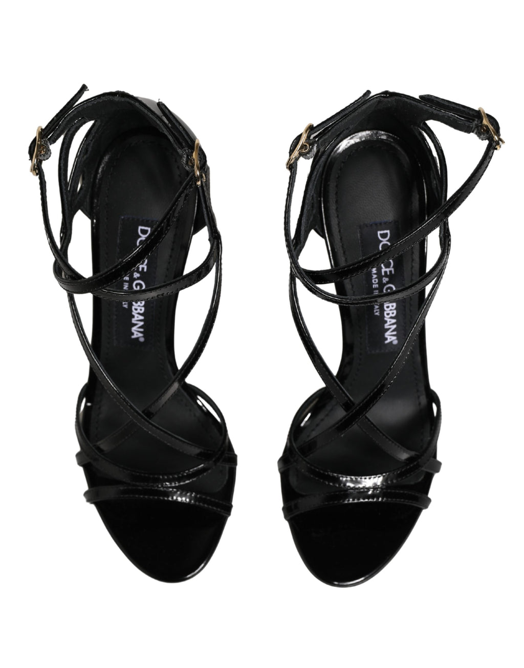 Dolce & Gabbana Schwarze Leder-Sandalen mit Stilettoabsatz