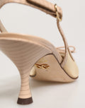 Dolce & Gabbana Beige Lori Slingback-Sandalen aus Mesh und Leder