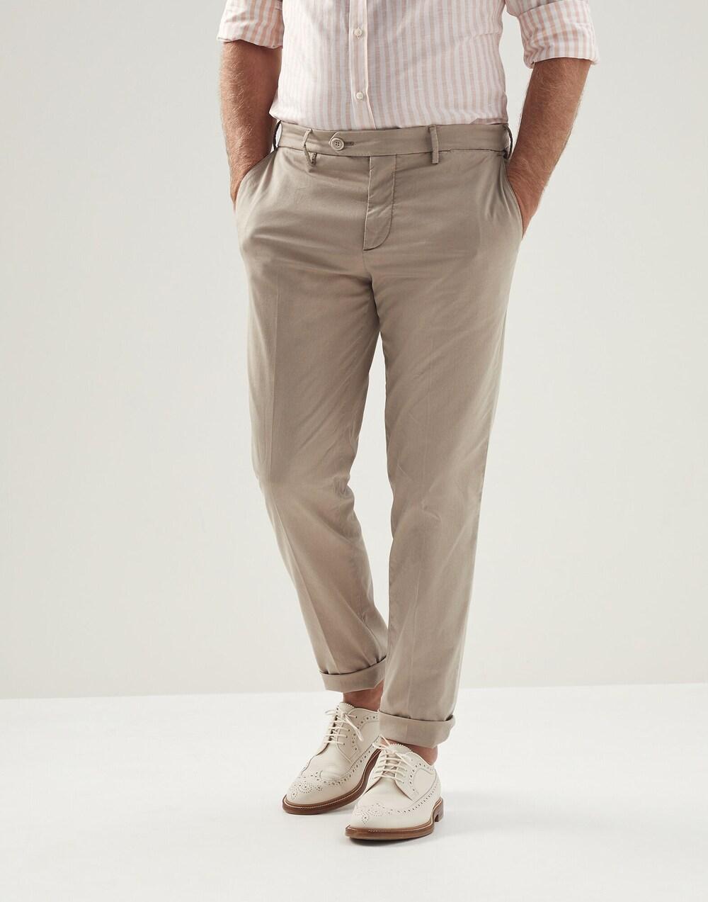 Brunello Cucinelli Orange Cotton Casual Pants