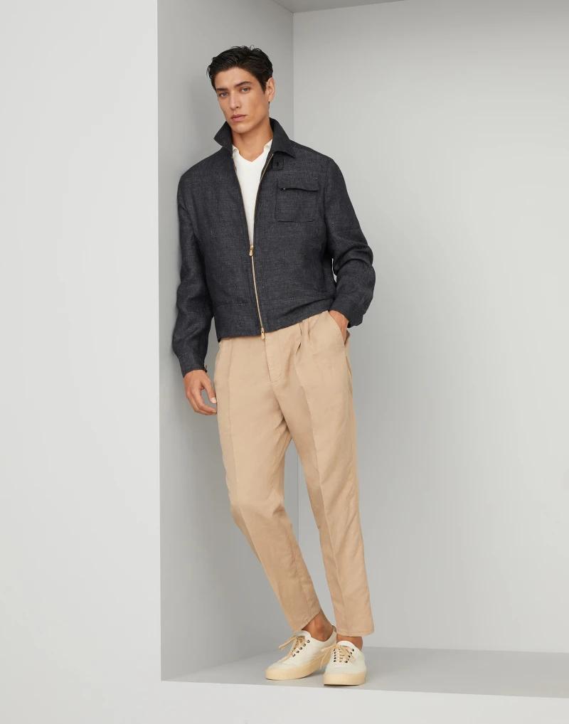Brunello Cucinelli Beige Linen Casual Pants