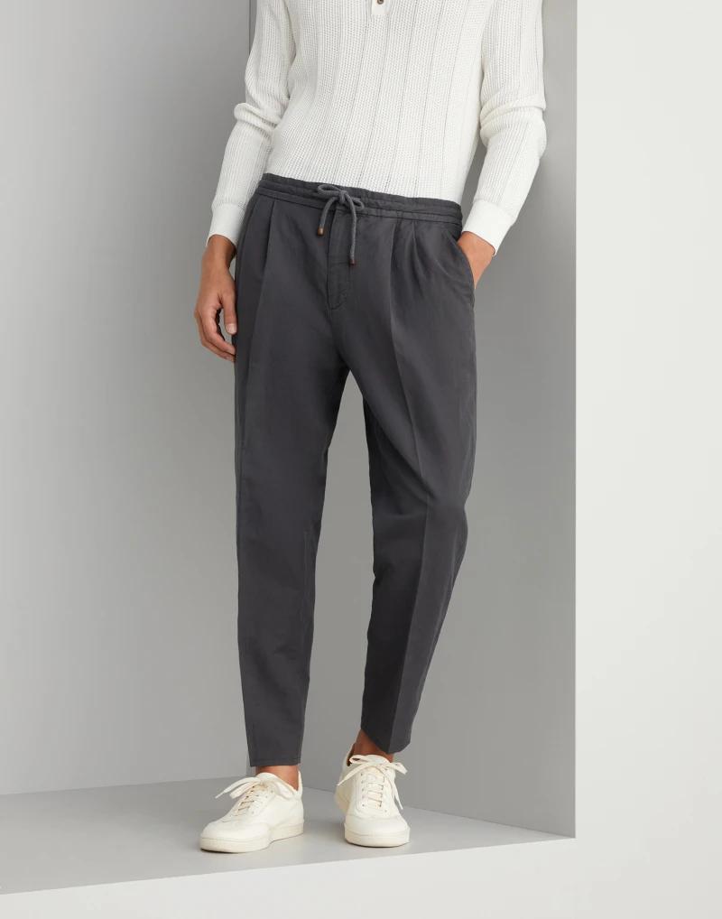 Brunello Cucinelli Gray Linen Casual Pants