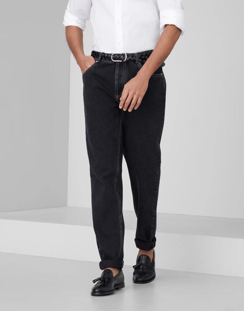 Brunello Cucinelli Blue Cotton Straight-Leg Jeans