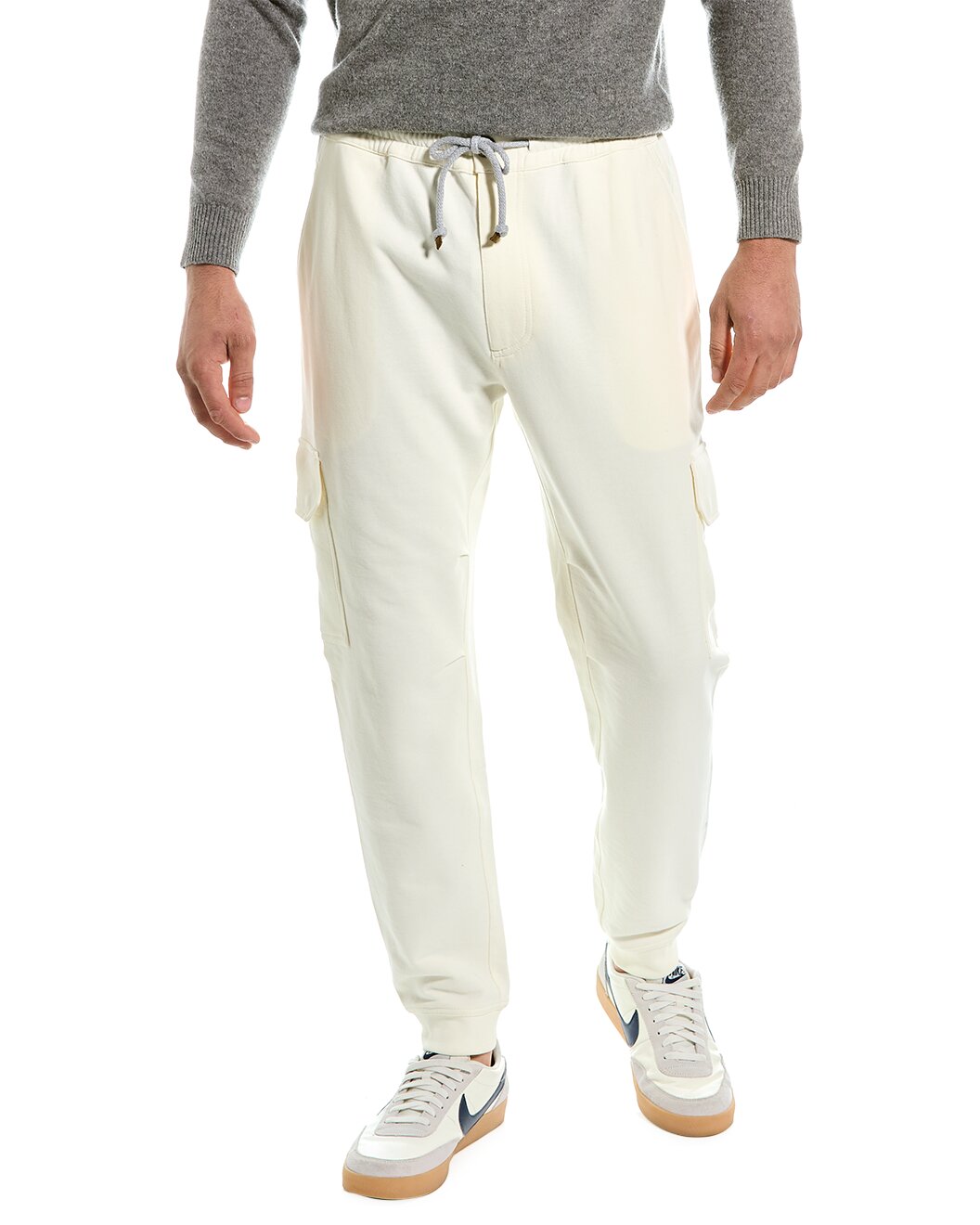 Brunello Cucinelli White Cotton Cargo Pants
