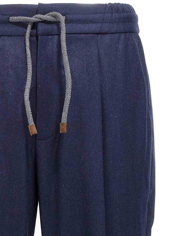 Brunello Cucinelli Blue Wool Casual Pants