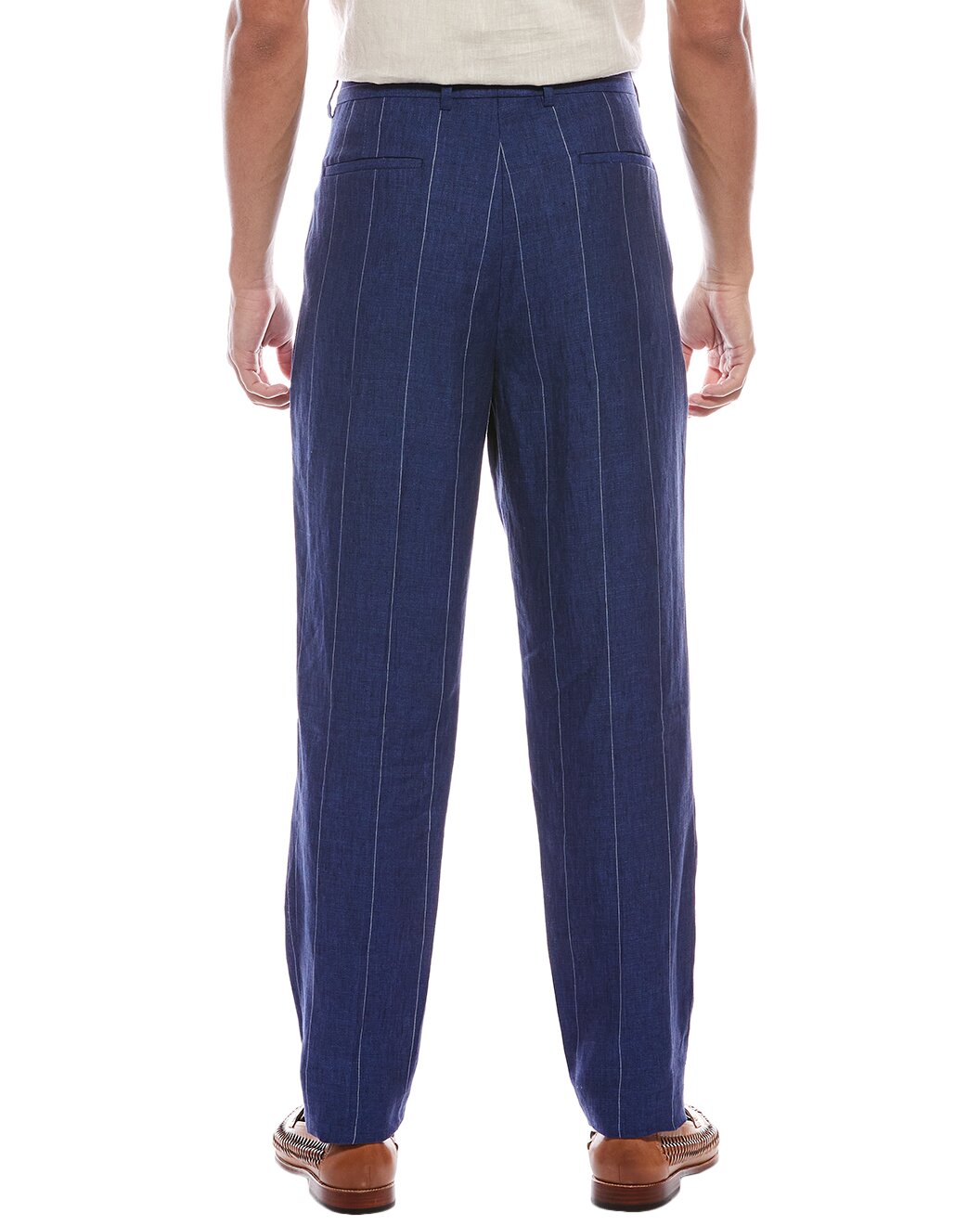 Brunello Cucinelli Blue Linen Casual Pants