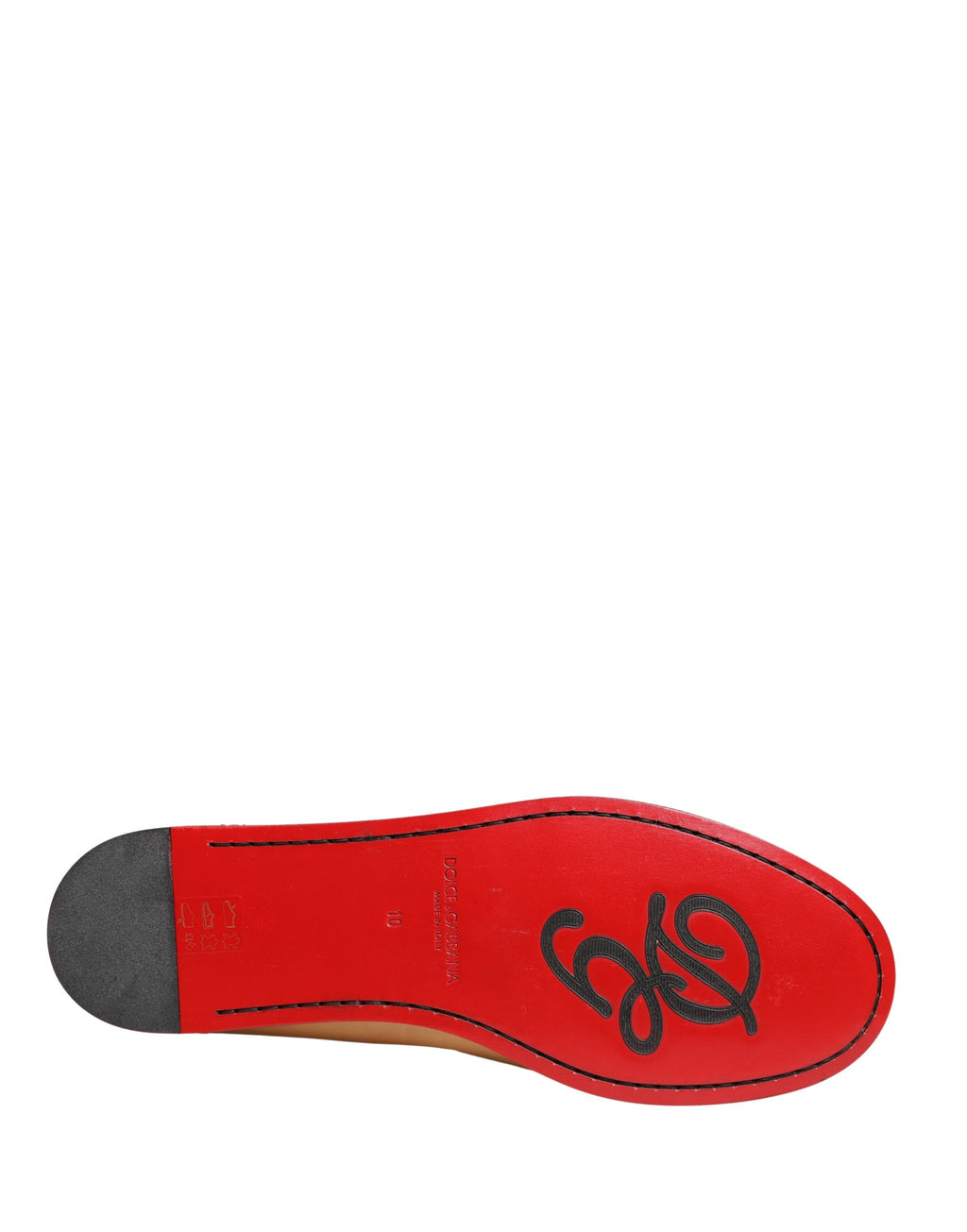Dolce & Gabbana Beige Quaste Leder Herren Slipper Loafer Schuhe