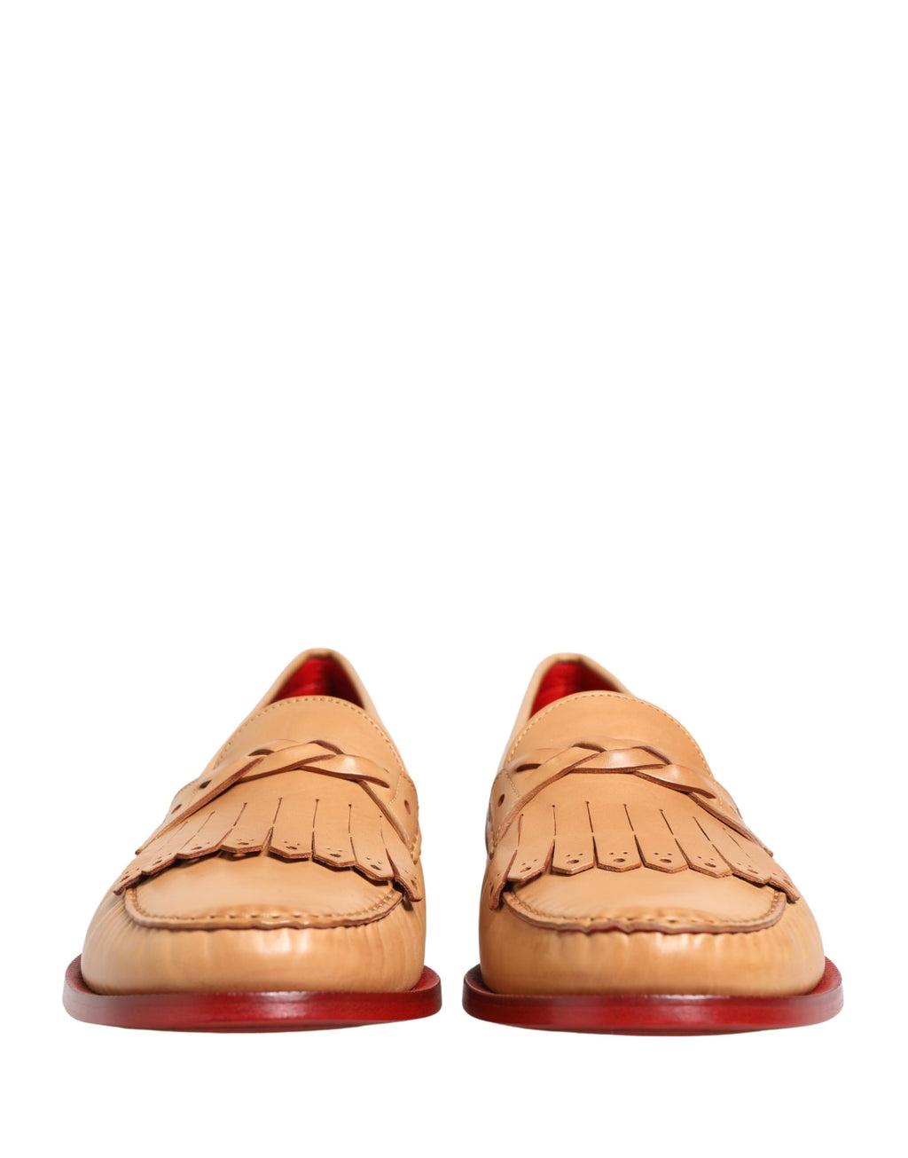 Dolce & Gabbana Beige Quaste Leder Herren Slipper Loafer Schuhe