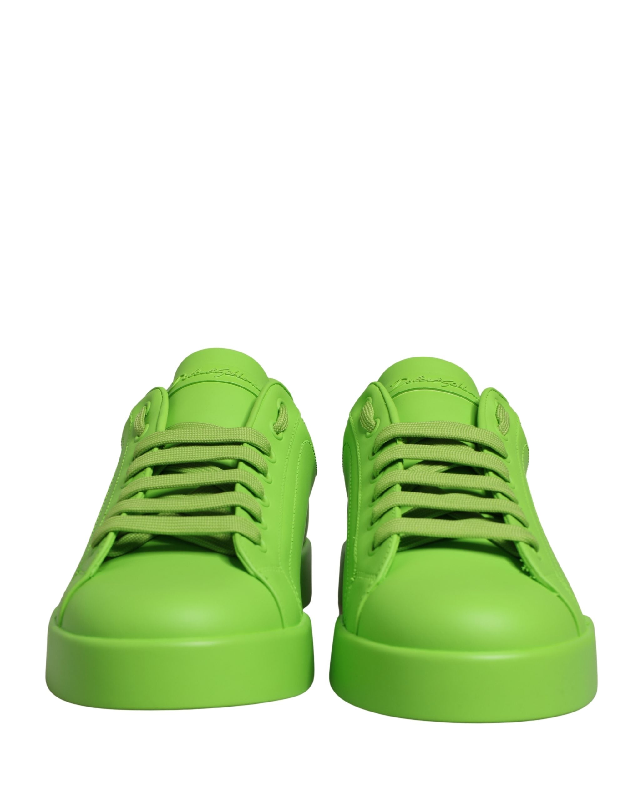 Dolce & Gabbana Grüne Leder Portofino Low Top Sneaker Schuhe