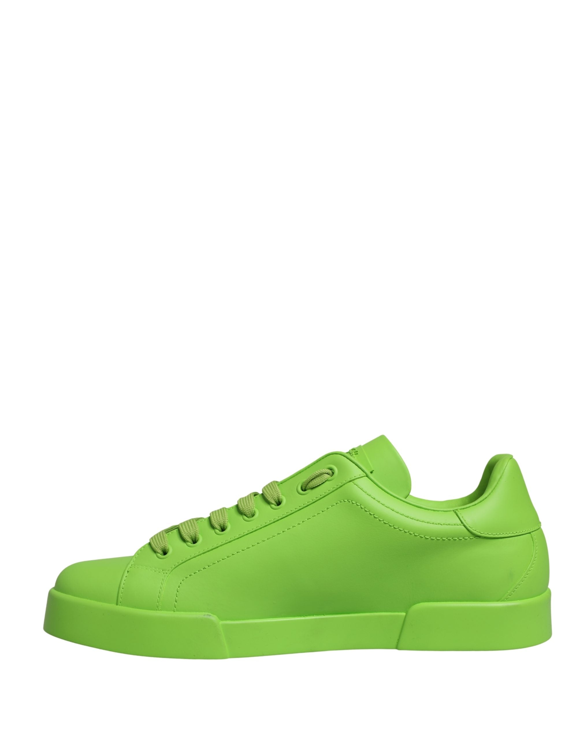 Dolce & Gabbana Grüne Leder Portofino Low Top Sneaker Schuhe