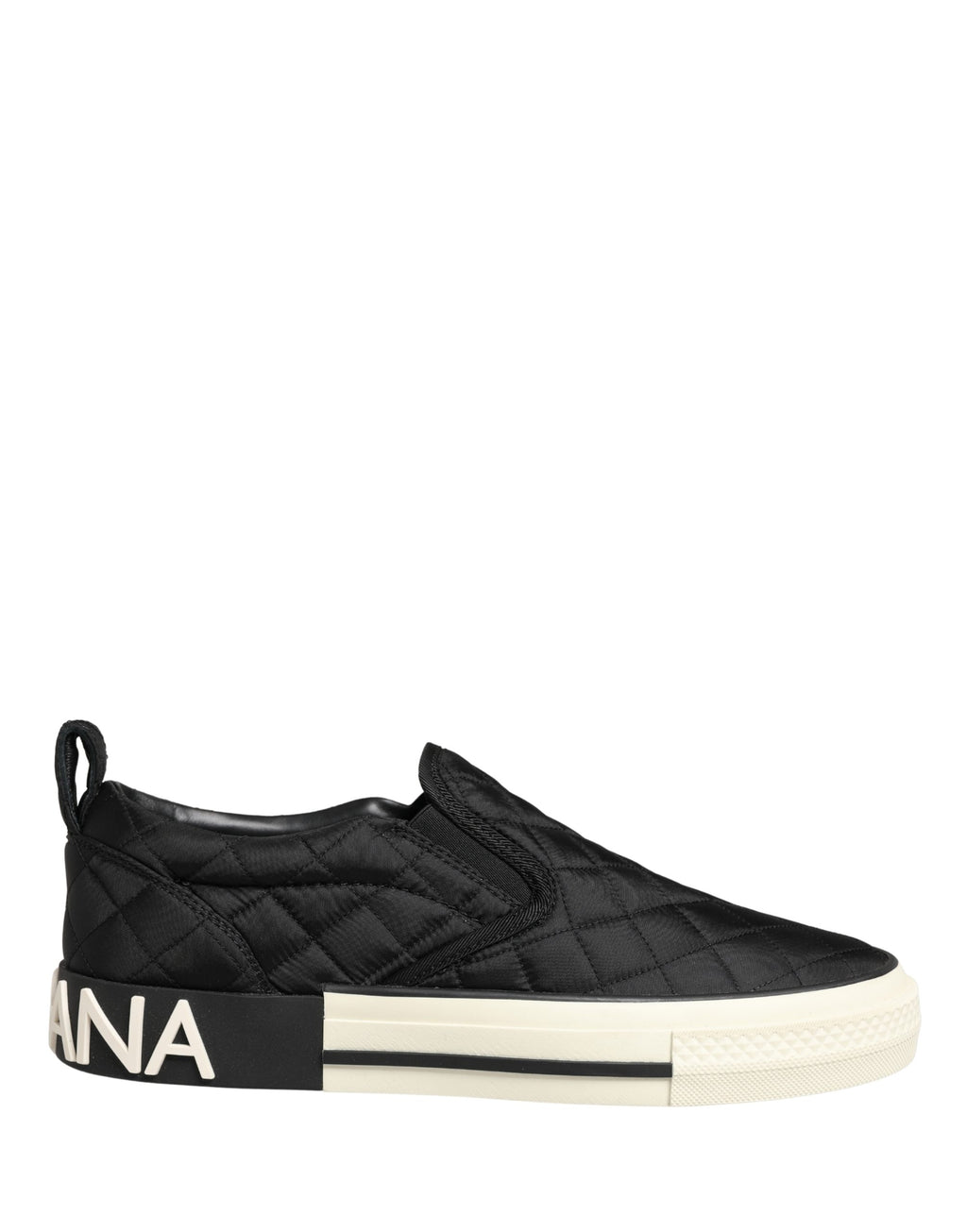 Dolce & Gabbana Schwarze gesteppte Slip-On Low Top Sneaker Schuhe