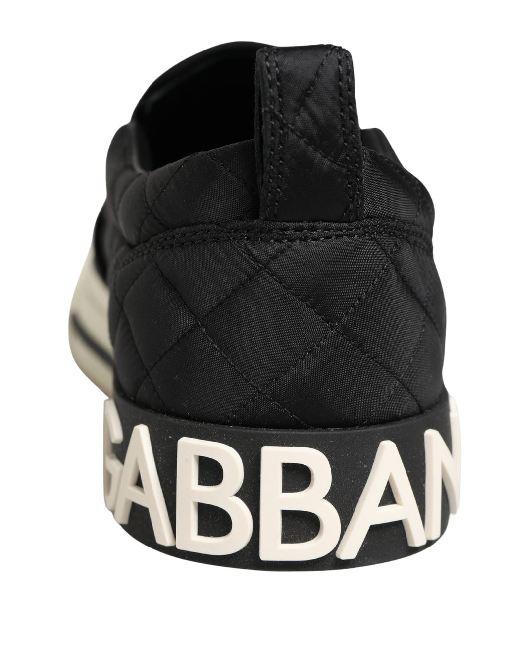 Dolce & Gabbana Schwarze gesteppte Slip-On Low Top Sneaker Schuhe