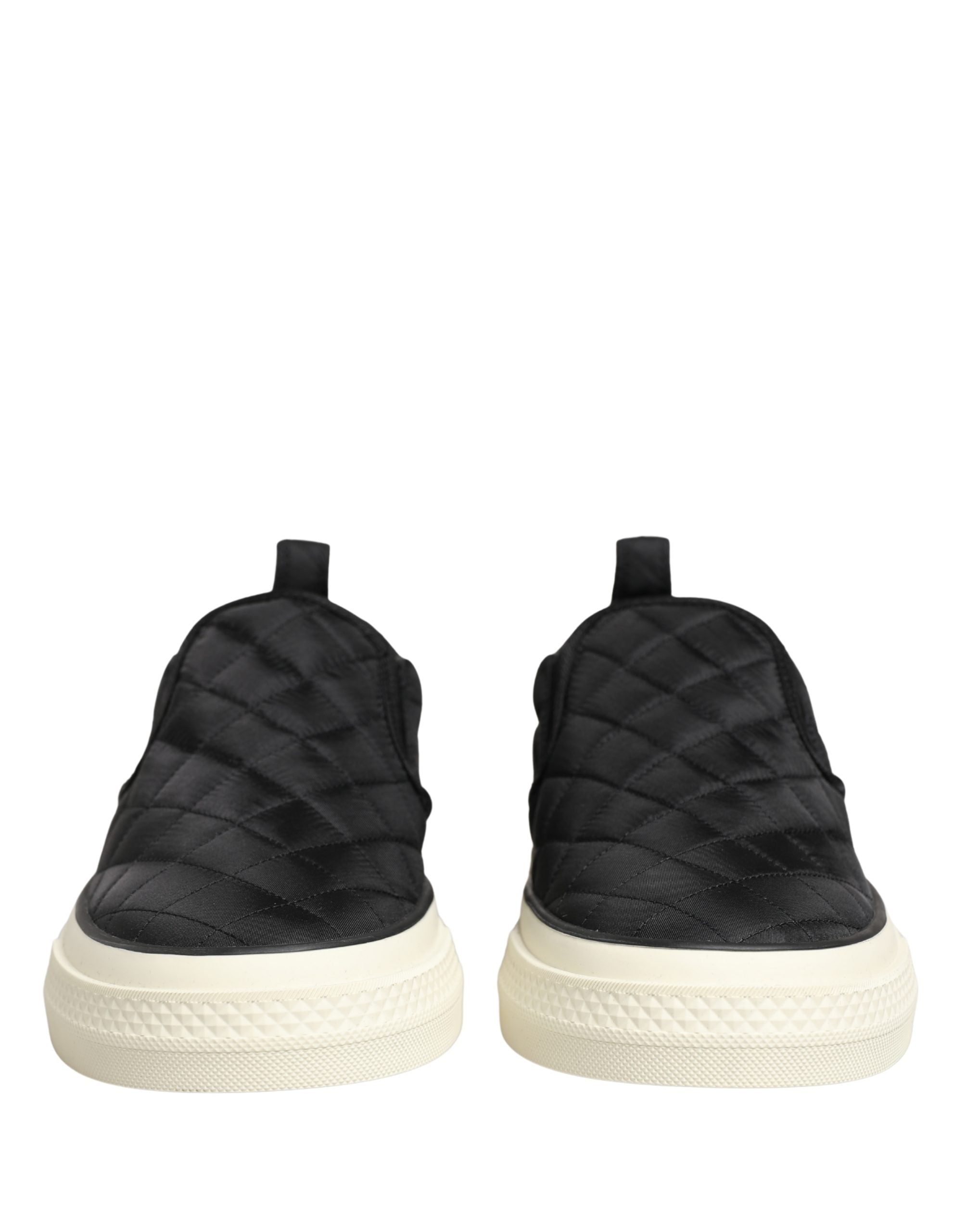 Dolce & Gabbana Schwarze gesteppte Slip-On Low Top Sneaker Schuhe