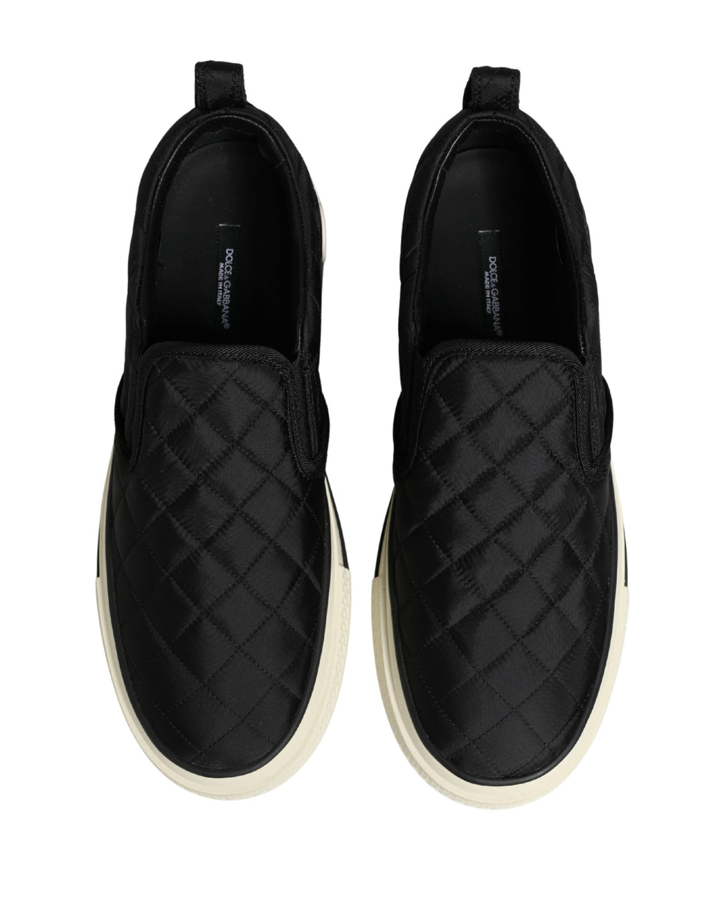 Dolce & Gabbana Schwarze gesteppte Slip-On Low Top Sneaker Schuhe