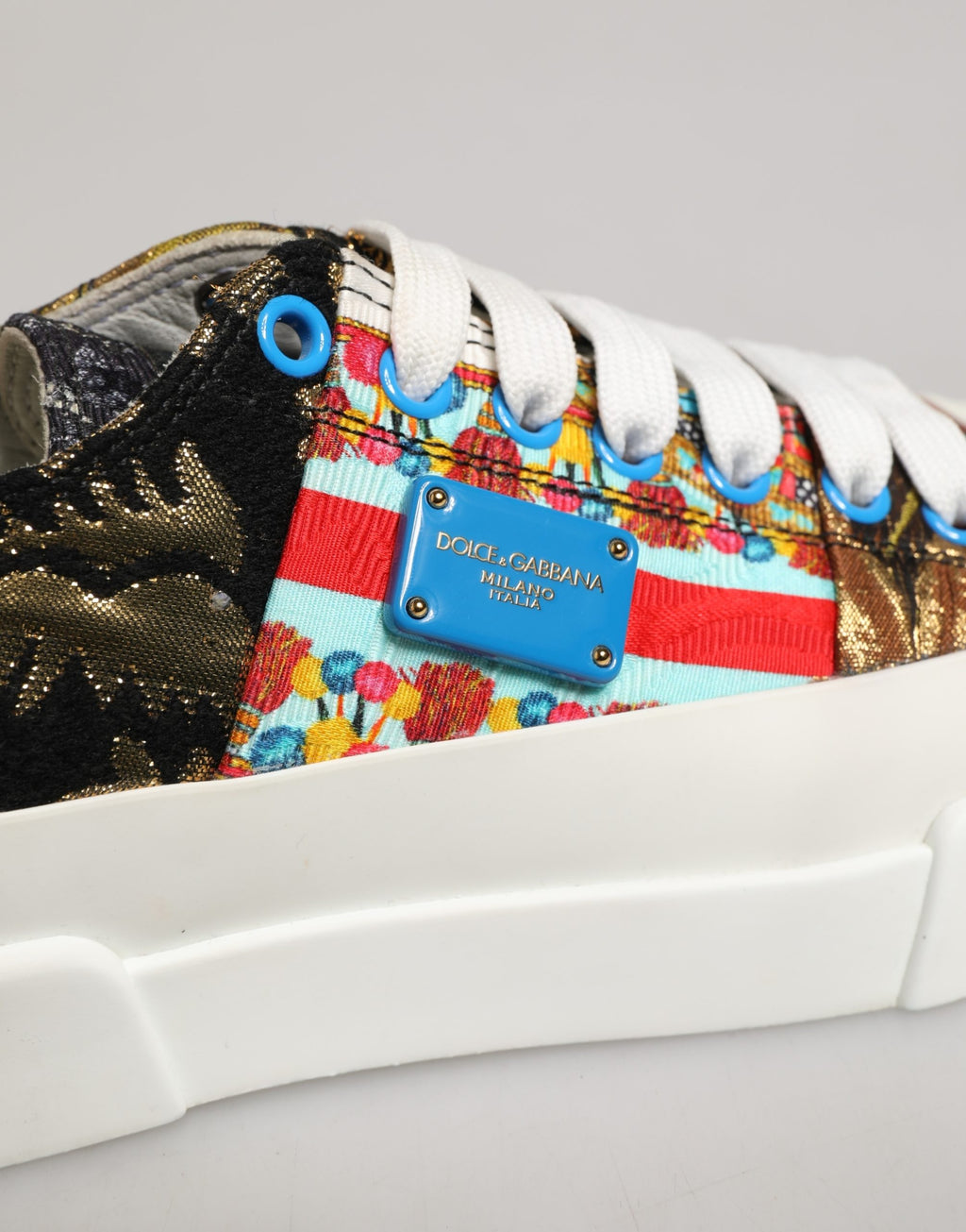 Dolce & Gabbana Multicolor-Patchwork-Low-Top-Sneakers