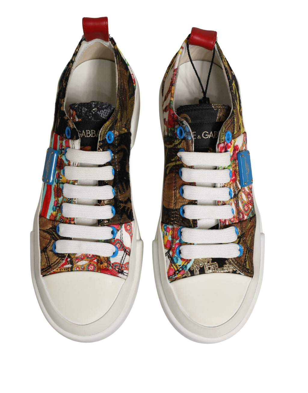 Dolce & Gabbana Multicolor-Patchwork-Low-Top-Sneakers