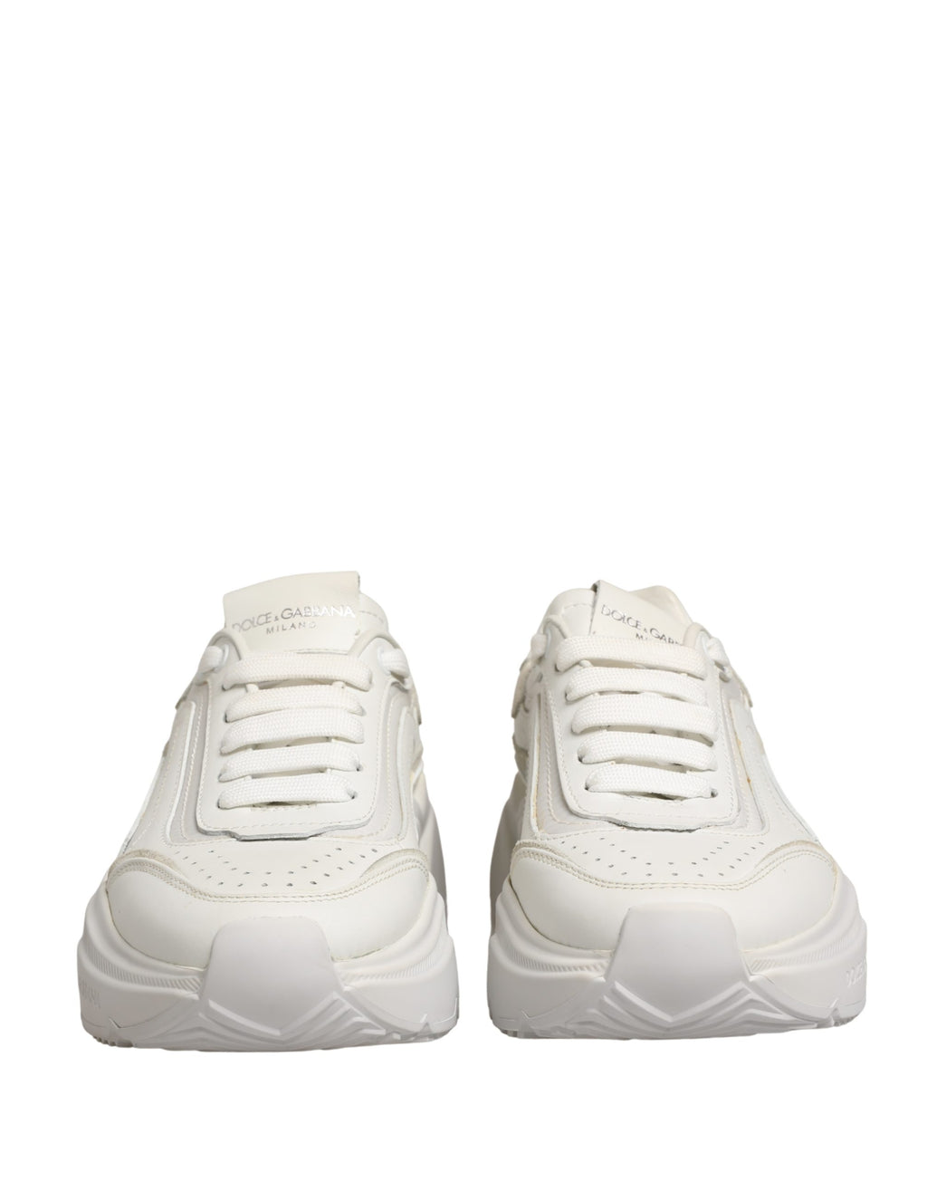 Dolce & Gabbana Weiße Leder Daymaster Low Top Sneakers Schuhe