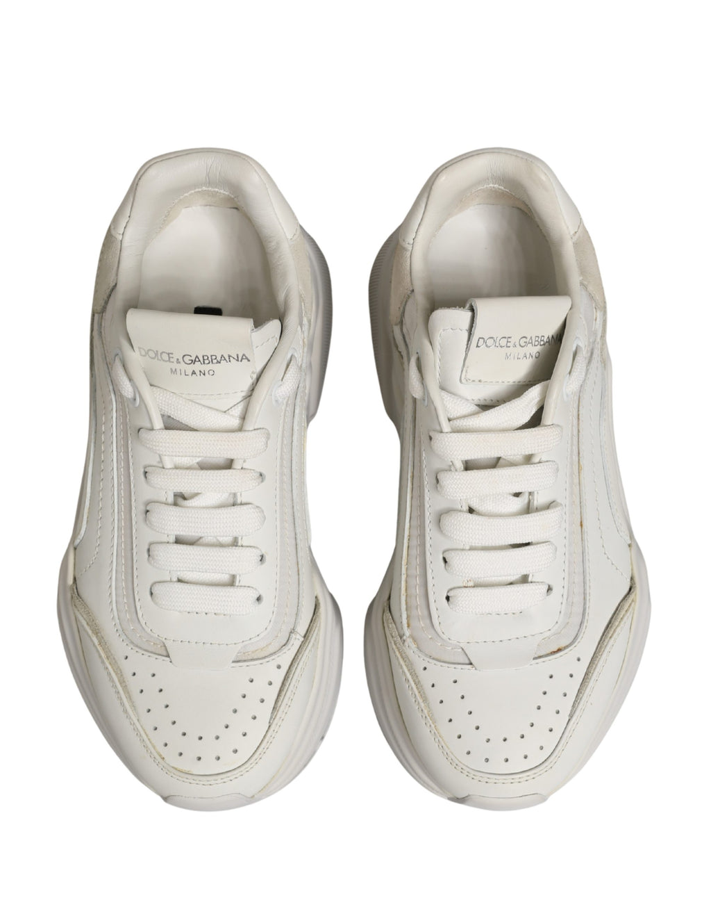 Dolce & Gabbana Weiße Leder Daymaster Low Top Sneakers Schuhe