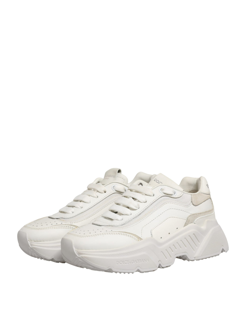 Dolce & Gabbana Weiße Leder Daymaster Low Top Sneakers Schuhe