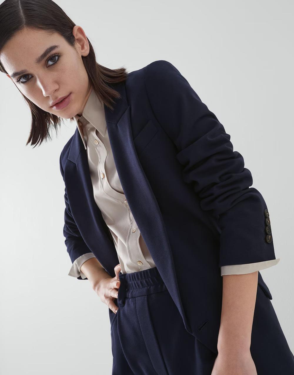 Brunello Cucinelli Blue Cotton Coat