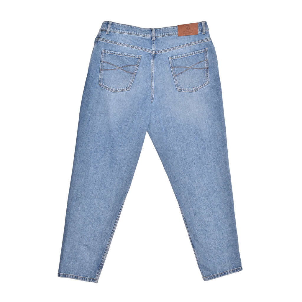 Brunello Cucinelli Blue Cotton Straight-Leg Jeans