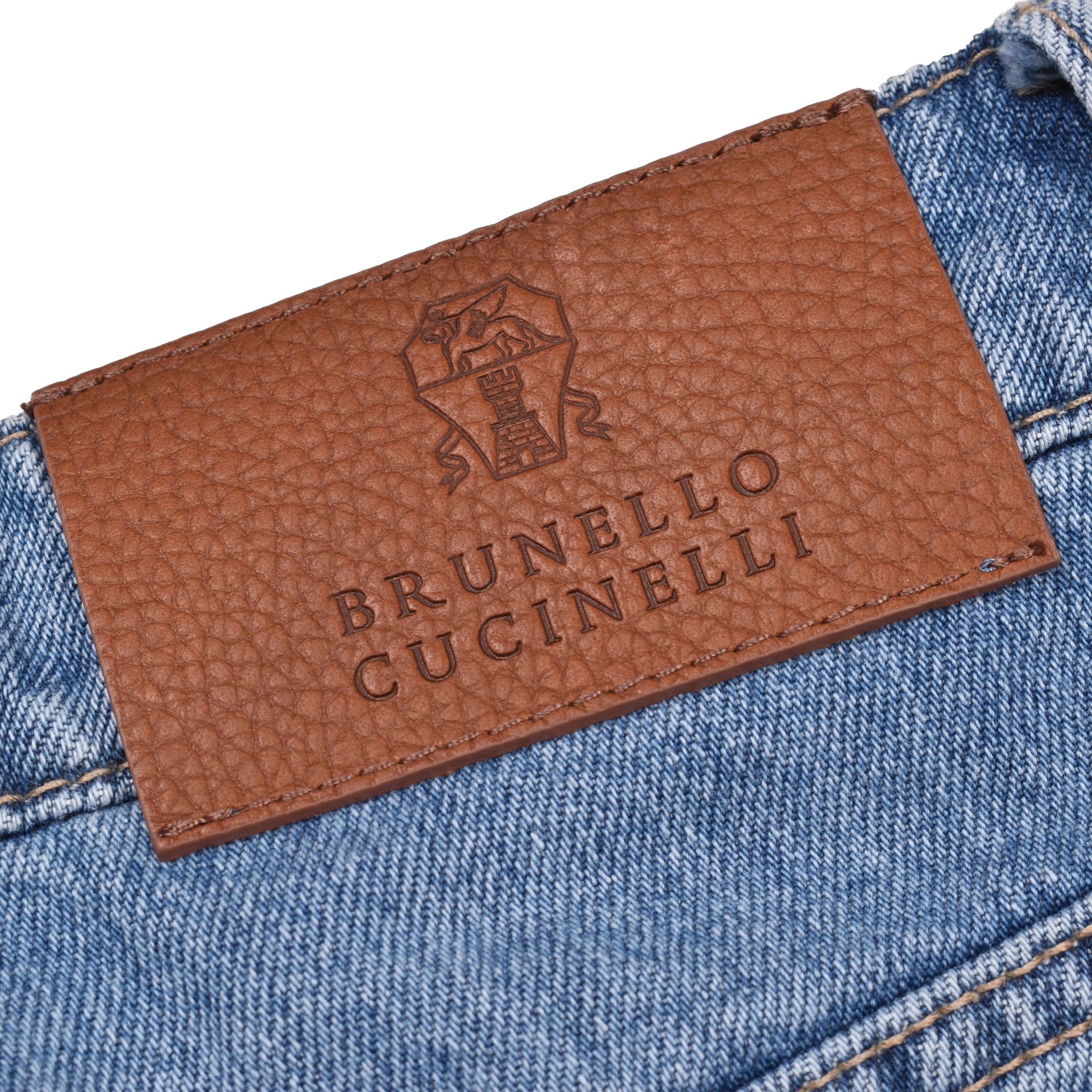 Brunello Cucinelli Blue Cotton Straight-Leg Jeans