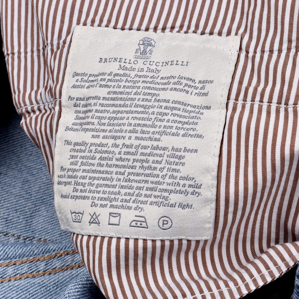 Brunello Cucinelli Blue Cotton Straight-Leg Jeans