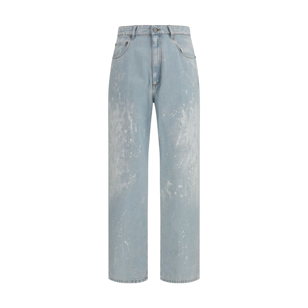 MM6 Blue Cotton Straight-Leg Jeans
