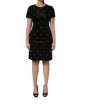 Dolce & Gabbana Black DG Crown Short-Sleeve Sheath Dress