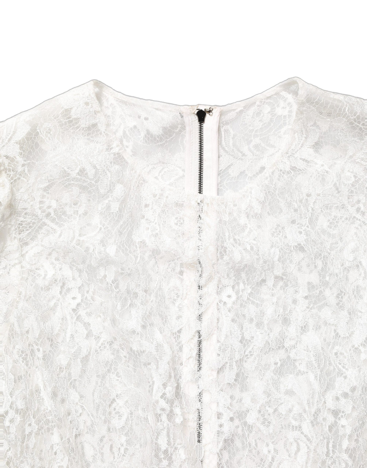 Dolce & Gabbana White Lace Top Embellished Black Skirt Dress