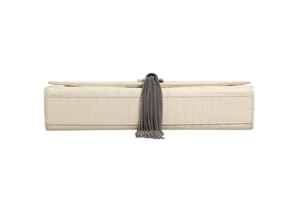 Saint Laurent Kate Tassel Small Croc-Embossed Leather
