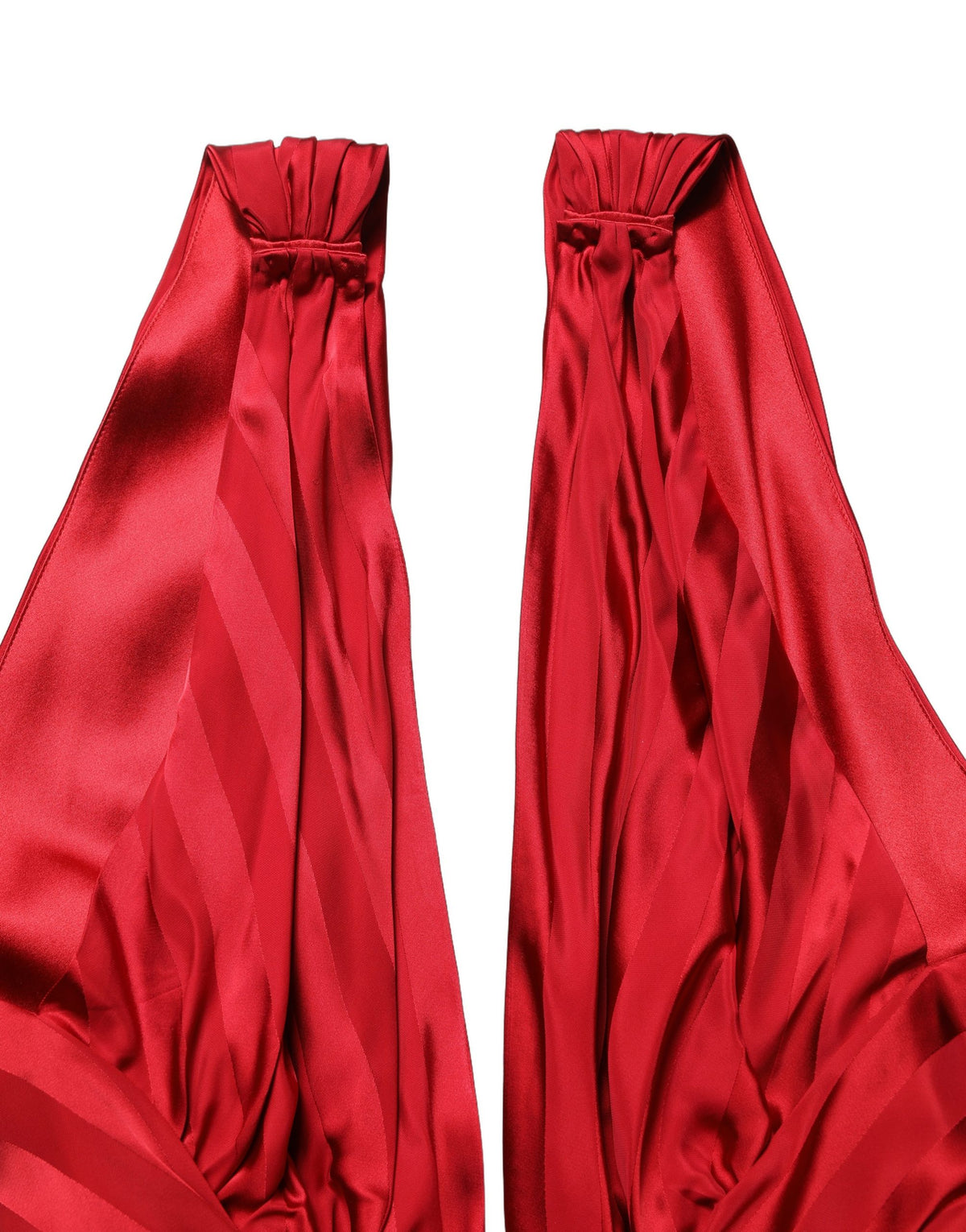 Dolce & Gabbana Red Plunging HalterNeck Draped Jumpsuit Dress