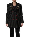 Dolce & Gabbana Zwart Gestreepte Double-Breasted Blazer