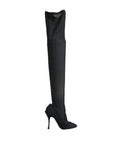 Dolce & Gabbana Black Stretch Socks Knee High Boots Shoes