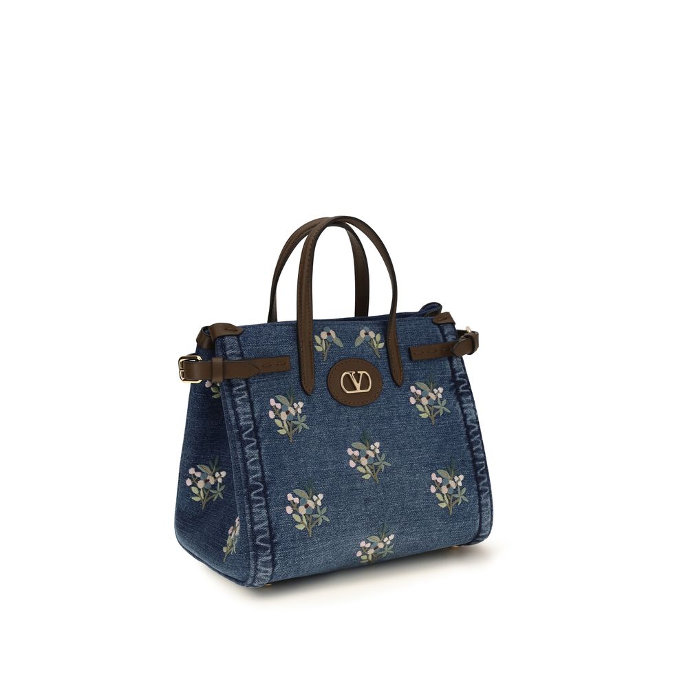 Valentino Garavani Blue Cotton Shoulder Bag