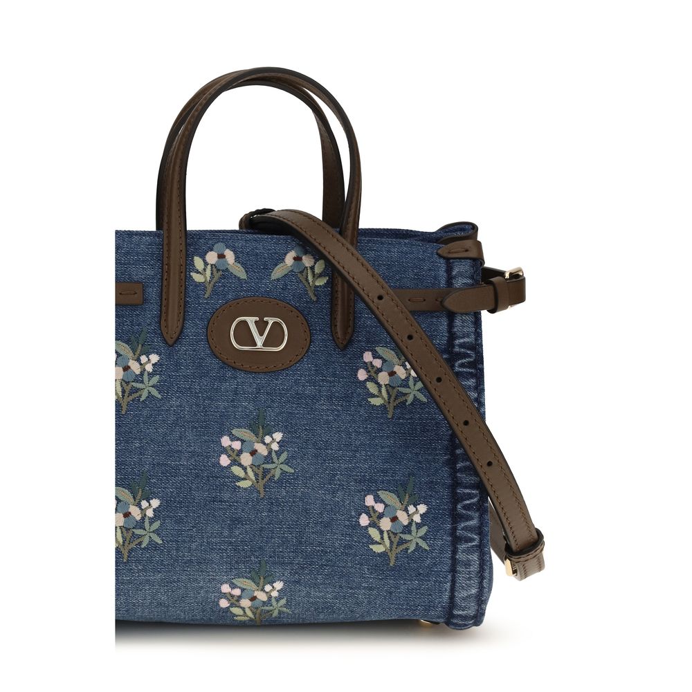 Valentino Garavani Blue Cotton Shoulder Bag